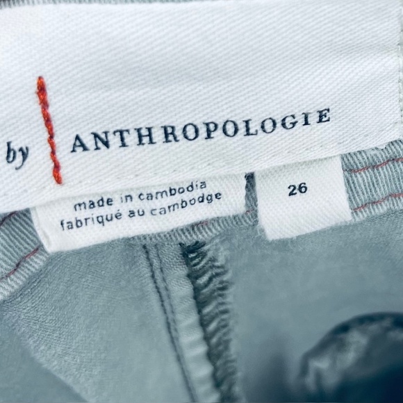 Anthropologie Pants Sz 27 Women’s Moto Utility Trouser Skinny Sage Green - Picture 11 of 13